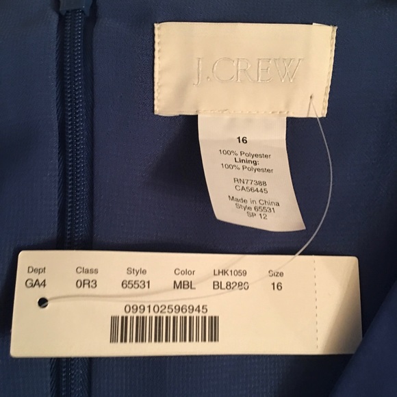 J.Crew Sapphire Blue Cocktail Dress (NWT) - Picture 7 of 8